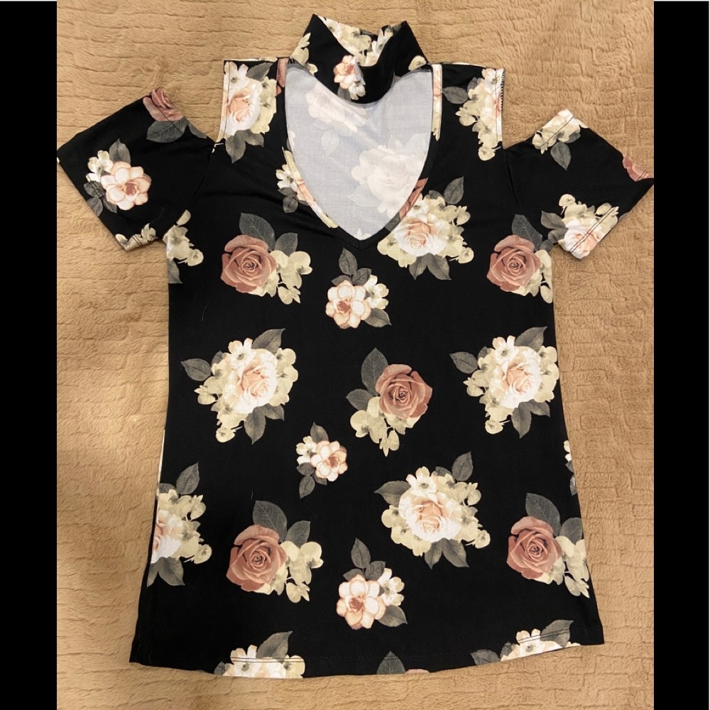 Low Cut Cold Shoulder Blouse